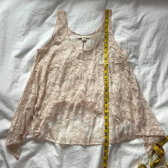 2000s Cream Lace Tank Top - Picture 5 of 8